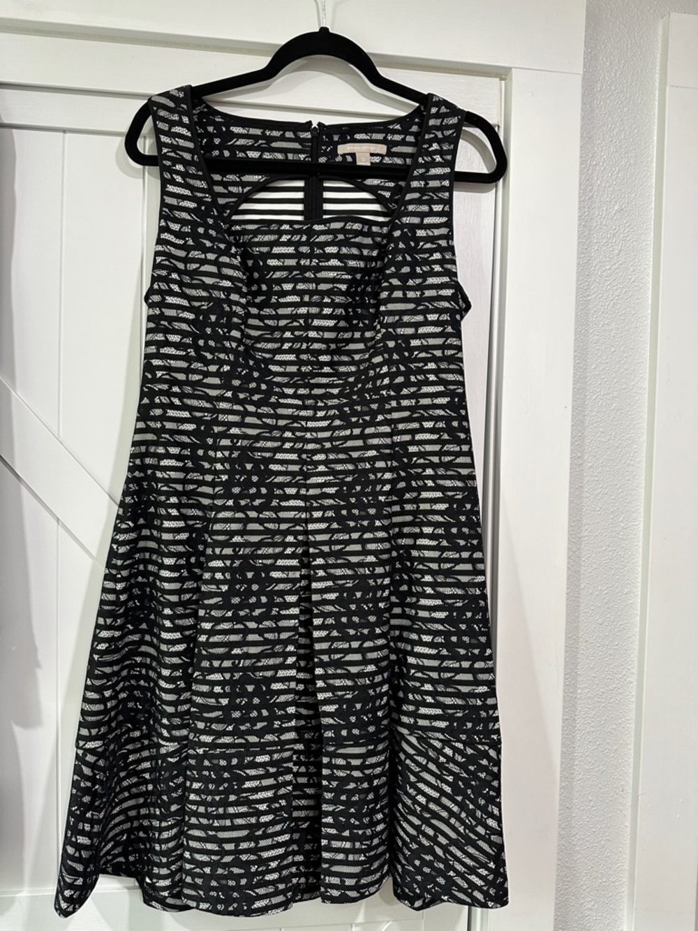 Banana Republic Black and White Striped Cutout Mini Dress